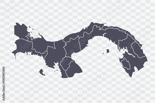 Panama Map. Minimalist  High-Quality PNG  Porpoise Color on Transparent Background Perfect for presentations infographics educational materials and graphic design projects
