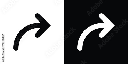 Curved Arrow Icon Sheet Black And White