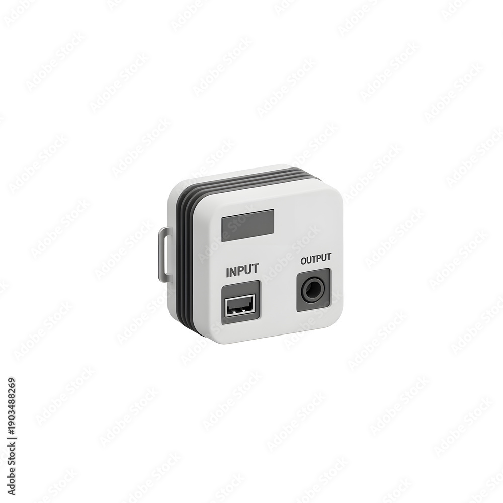 Obraz premium White electronic device with input output ports