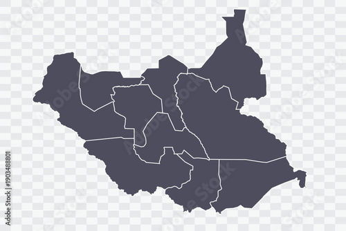 South Sudan Map Minimalist  High-Quality PNG  Porpoise Color on Transparent Background Perfect for presentations infographics educational materials and graphic design projects
