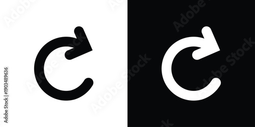 Clockwise Arrow Icon Sheet Black And White