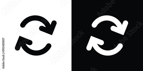 Turning Arrow Icon Sheet Black And White