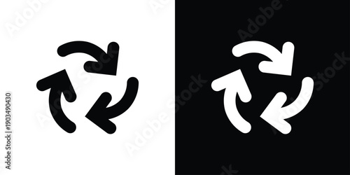 Recycling Arrow Icon Sheet Black And White