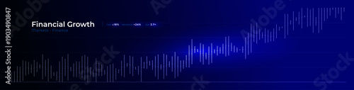 Financial Growth Stock Market Graphic, Economy Trade Graph, Data Chart Business Development Strategy Finance, Invest Background Concept, Global Digital Sale Analysis, Year Plan. Vector Illustration
