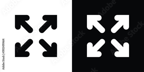 Zoom In Arrow Icon Sheet Black And White