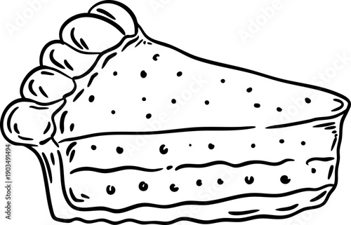 Hand Drawn Slice of Pie