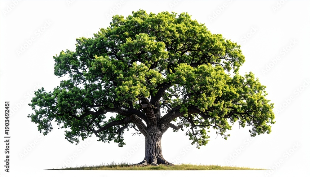 Obraz premium wonderful vintage Realistic Oak Tree Cutout with Detailed Bark Texture white backg