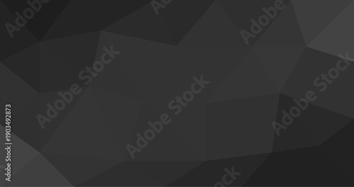 Black and White abstract polygonal background Low poly backdrop in Origami style with gradient