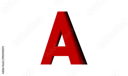 Red 3D Letter A with Shadow Effect on transparent Background, Bold Alphabet Typography Design for Logo, Branding, Education and Creative Use