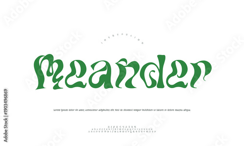 Meander flowing abstract lines - elegant, organic curves in soothing blue and green tones, suggesting calmness, water, and continuous movement for serene designs.