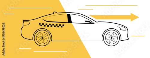 Concept illustration of taxi service. Vector illustration.