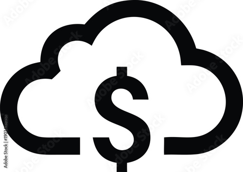 dollar sign cloud online payment finance icon