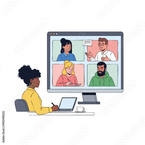 Remote team collaboration on video call