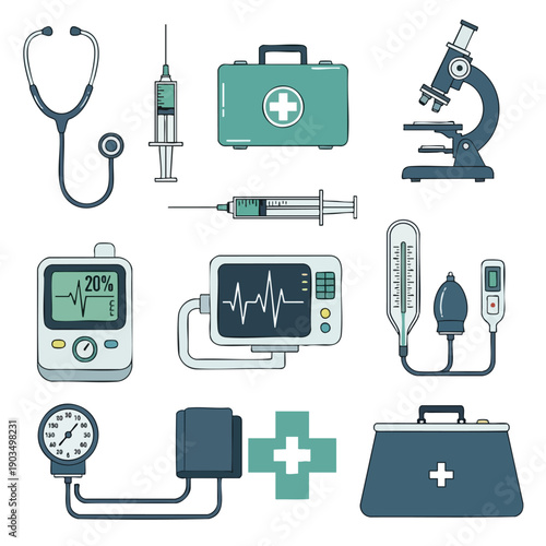 Medical Equipment and Healthcare Icons