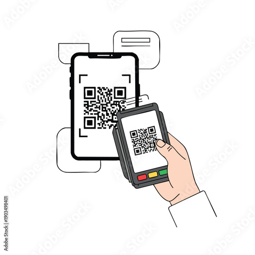 Handheld Device Scanning QR Code on Smartphone