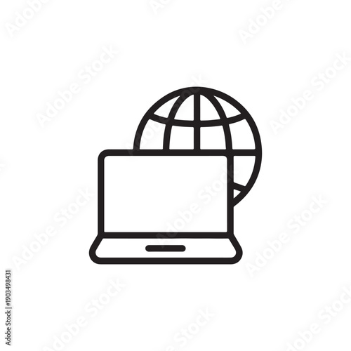Global Connectivity Laptop Internet Vector Icon