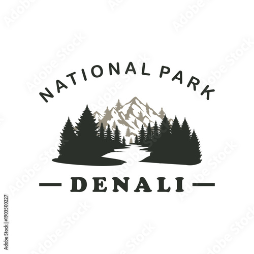 The Denali National Park logo features a minimalist style. This design is easily adaptable to various media, including hats, t-shirts, and stickers.