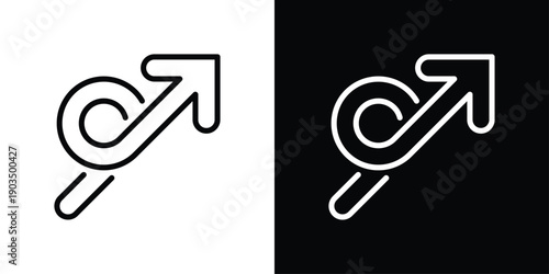 Swirl Arrow Icon Sheet Black And White