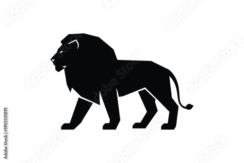 Majestic lion silhouette walking powerfully powerful predator African savanna king of jungle strong wild cat majestic animal