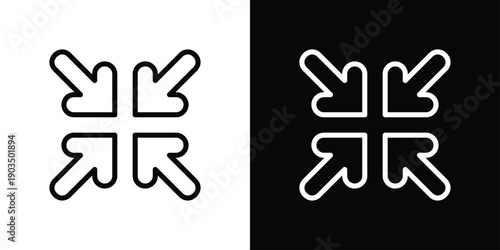 Zoom Out Arrow Icon Sheet Black And White