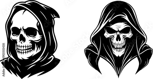Grim Reaper Skull Illustration Vector