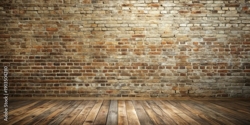 Wallpaper Mural Rustic Room Interior Featuring Aged Brick Wall and Weathered Wooden Floor Ideal for Design Projects and Backgrounds Torontodigital.ca