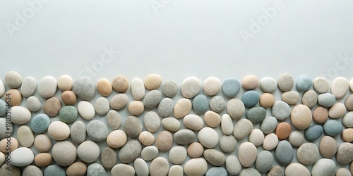 Wallpaper Mural Serene arrangement of smooth, naturally tumbled stones in calming earth tones against a neutral backdrop. Torontodigital.ca