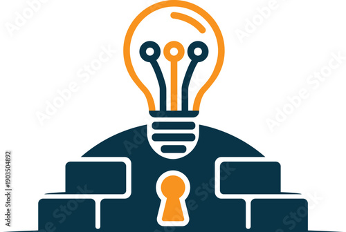 Creative Idea Lock Innovation Security Technology Logo