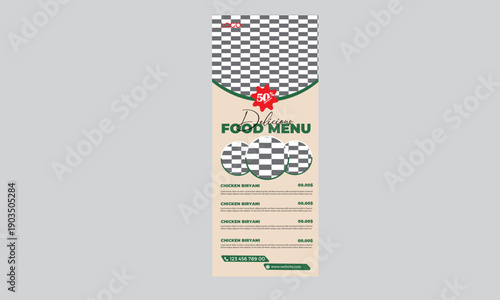 Corporate minimal restaurant food rollup banner design trmplate
