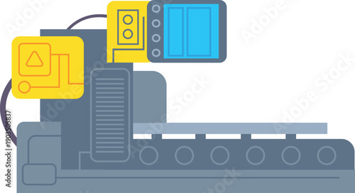 Factory cnc machine. Industrial equipment color icon