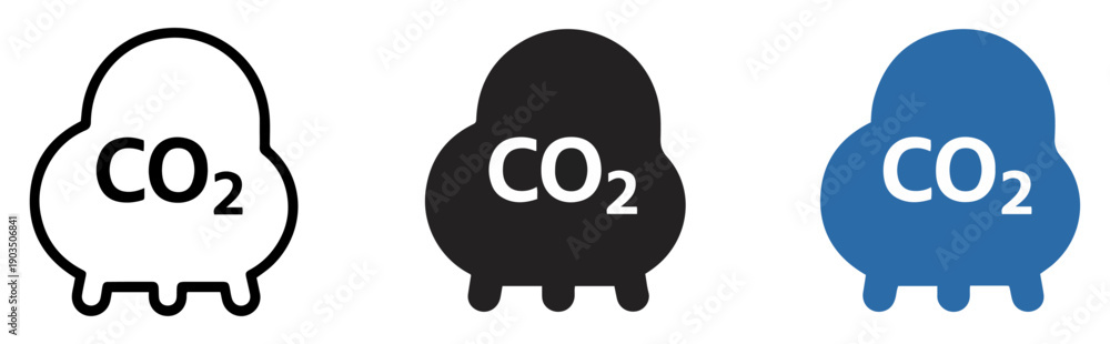 Fototapeta premium co2 sensor safety vector icon set