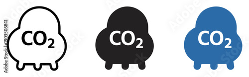 co2 sensor safety vector icon set