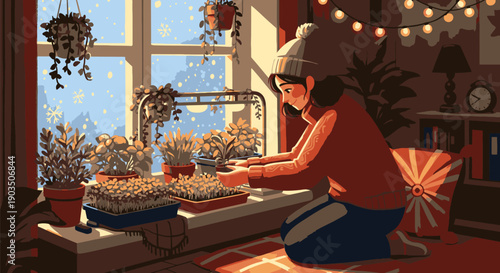 Woman Baking Cookies at Home Kitchen.
