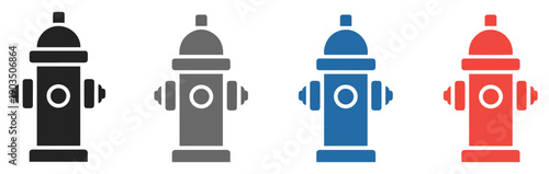 fire hydrant safety vector icon set
