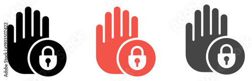 restricted area warning vector icon set