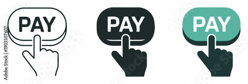 online pay button icon set