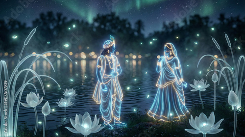 Glowing Ethereal Radha Kris...