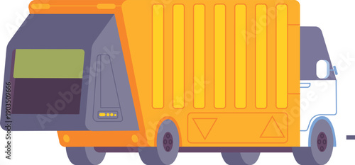 Waste transportation. Garbage truck. Recycle management icon