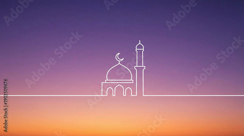 Minimalist Mosque and Cresc...