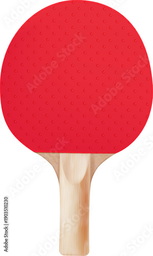 Wooden ping pong racket realistic sport equipment