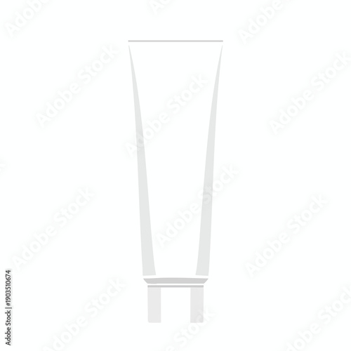 White Cosmetic Tube on White Background