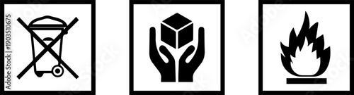 Safety and Handling Symbols Icons Set