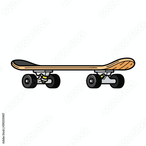 Longboard Skateboard Illustration
