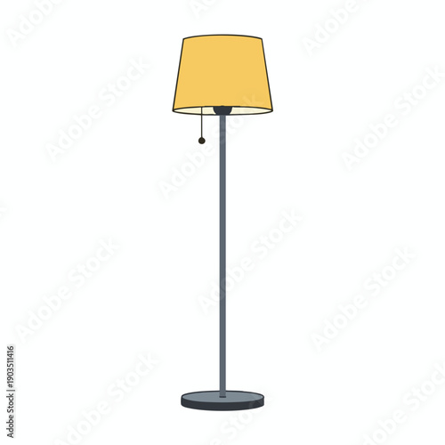 Modern Minimalist Floor Lamp with Yellow Shade