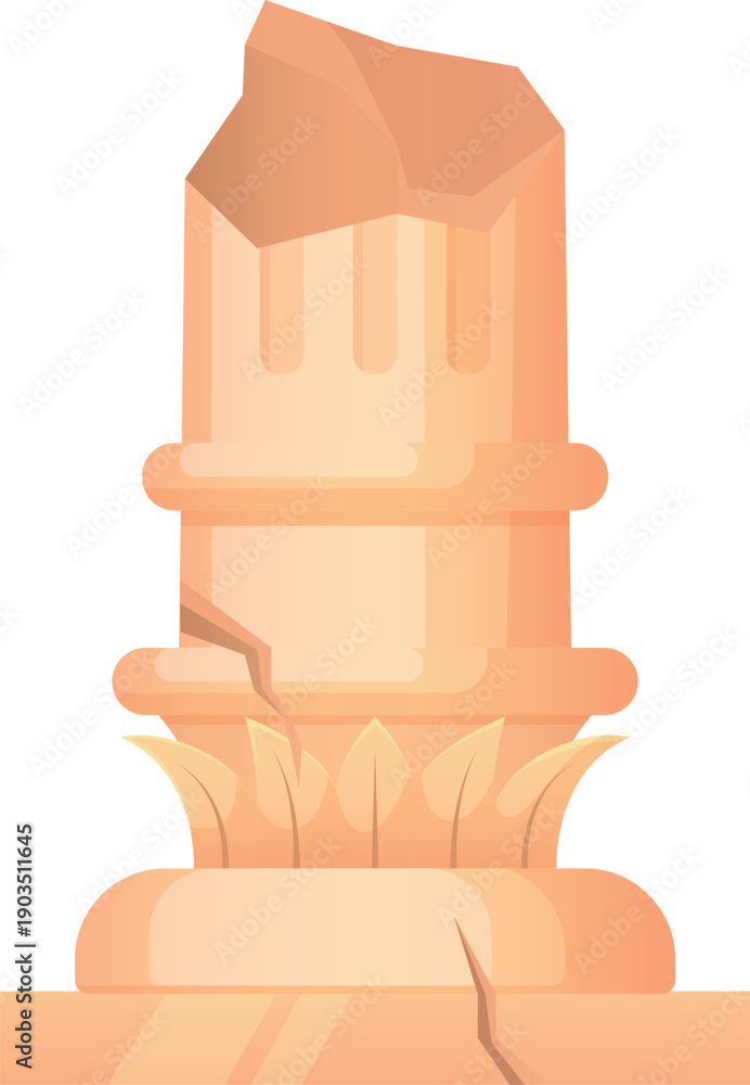 Naklejka premium Ancient roman pillar damaged. Old stone ruin