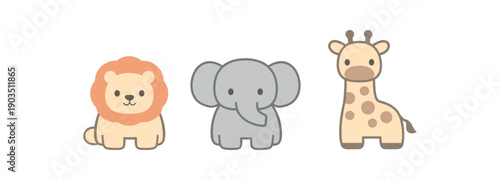 minimal stock vector icon flat clipart muted pastel colors low saturation low contrast simple geometric shapes clean edges consistent proportions minimal facial features chunky animal