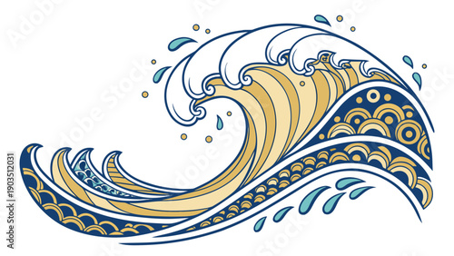 Wave, Ocean, Ocean Wave, Sea, Water, Illustration, Art