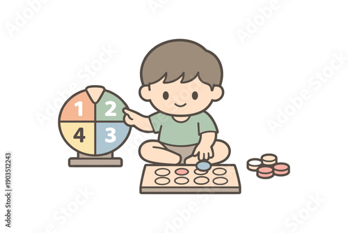 minimal stock vector icon flat clipart muted pastel colors low saturation low contrast simple geometric shapes clean edges consistent proportions minimal facial features preschooler