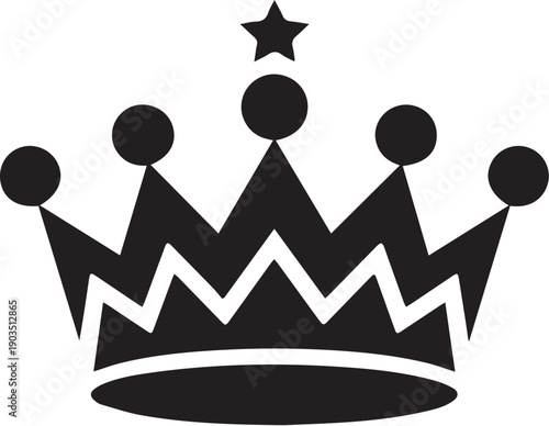 Print Luxury jewelry crown symbol for branding and royalty concept.