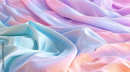 Wallpaper Mural Flowing pastel fabric draped elegantly in soft colors Torontodigital.ca